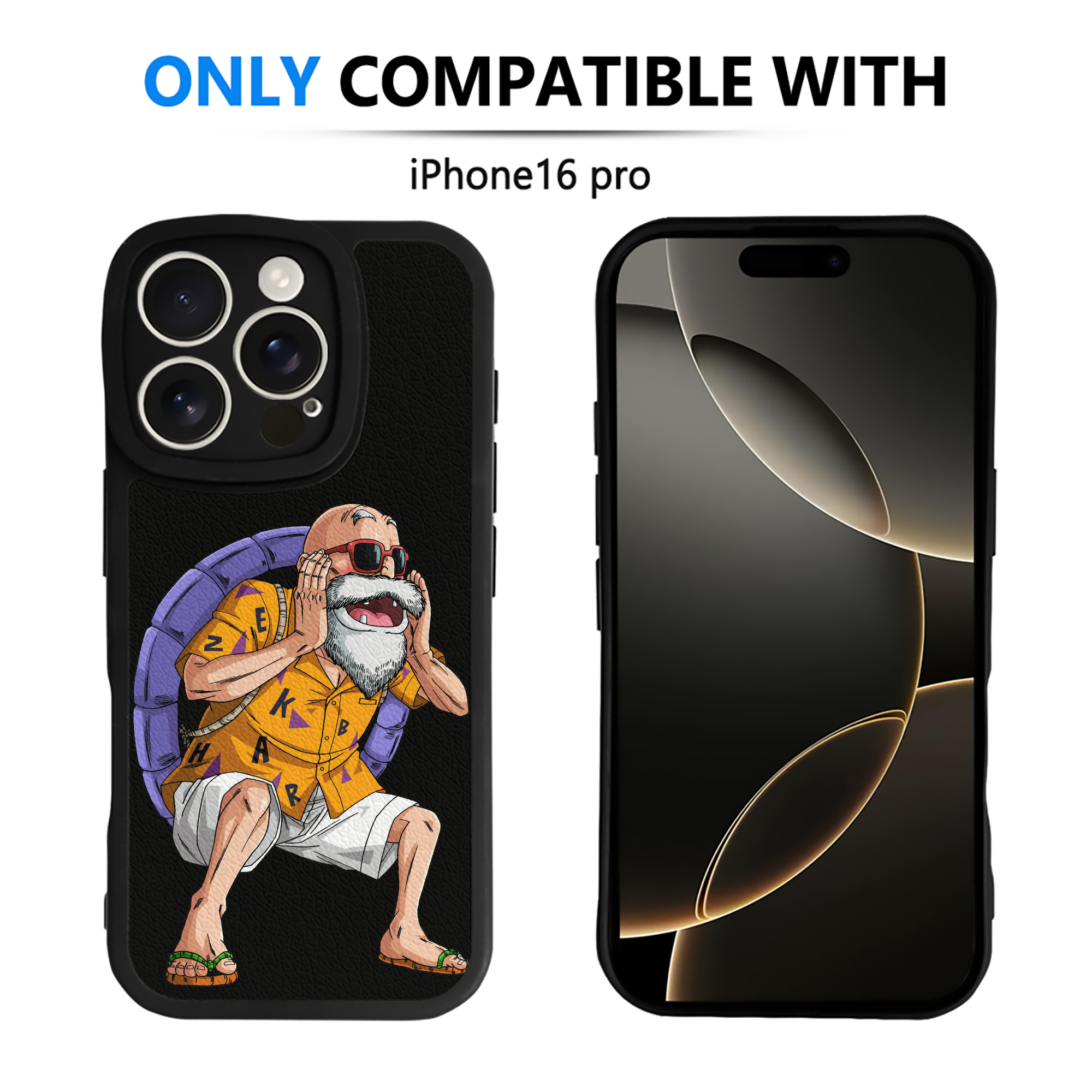 （画像用） ドラゴンボール 亀仙人（かめせんにん） DRAGON BALL Master Roshi Kame Sennin 【iPhone 16シリーズ対応】シリコンスマホケース（レザー調） 材質：シリコン